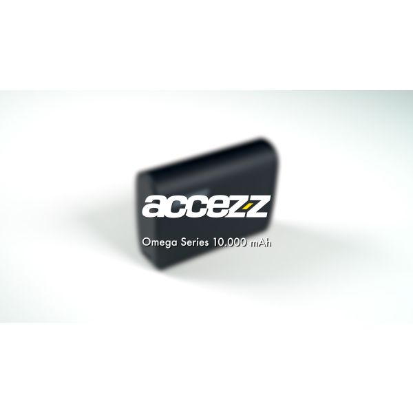 Accezz Omega Series - Powerbank - 10.000 mAh - USB-A & USB-C - Power Delivery - 35 Watt - Noir