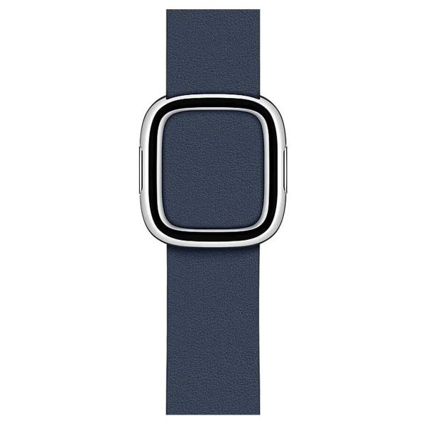 Apple Leather Band Modern Buckle Apple Watch Series 1-9 / SE - 38/40/41 mm - Taille L - Deep Sea