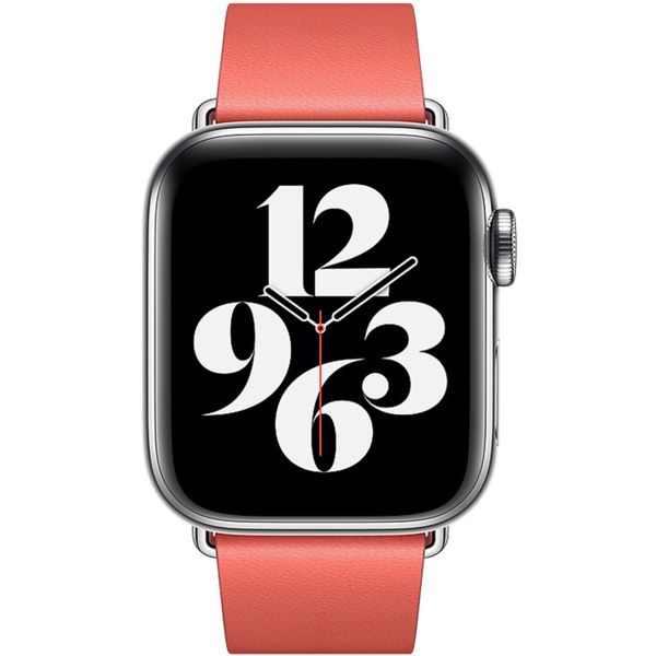 Apple Leather Band Modern Buckle Apple Watch Series 1-9 / SE - 38/40/41 mm / Series 10 - 42 mm - Taille S - Pink Citrus