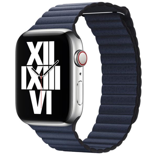 Apple ﻿Leather Loop Apple Watch Series 1-10 / SE / Ultra (2) - 42/44/45/46/49 mm - Taille L - Diver Blue