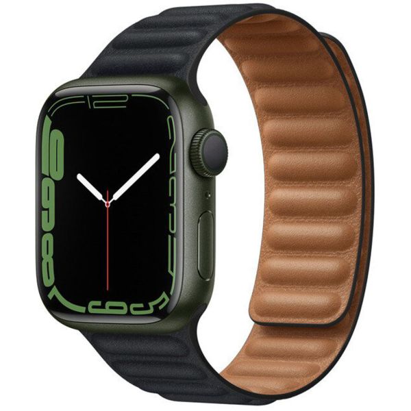 Apple Leather Link Apple Watch Series 1-9 / SE - 38/40/41 mm / Series 10 - 42 mm - Taille S/M - Midnight