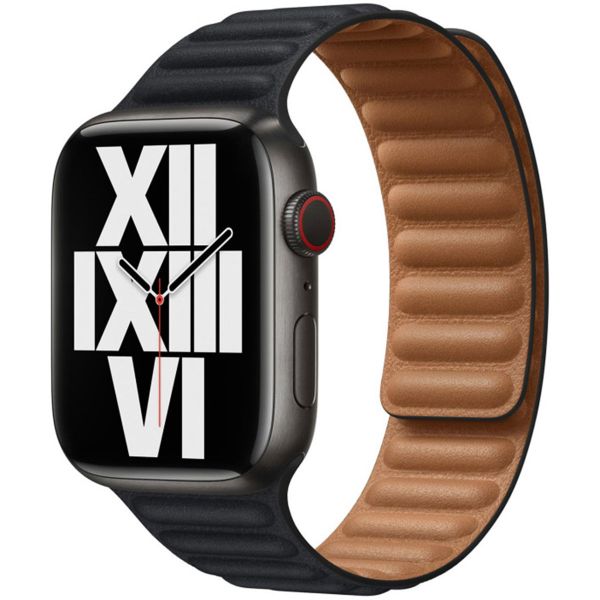 Apple Leather Link Apple Watch Series 1-9 / SE - 38/40/41 mm / Series 10 - 42 mm - Taille M/L - Midnight