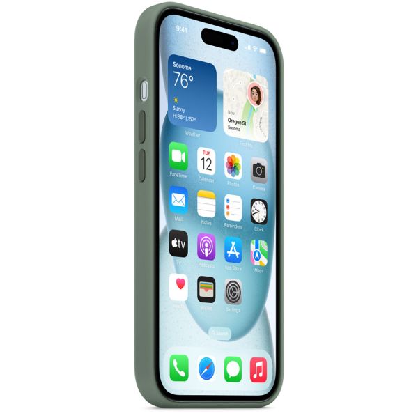Apple Coque en silicone MagSafe iPhone 15 - Cypress