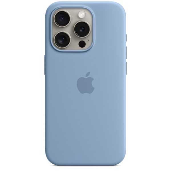 Apple Coque en silicone MagSafe iPhone 15 Pro - Winter Blue