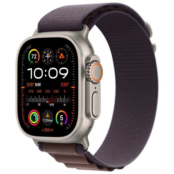 Apple Alpine Loop Band Apple Watch Series 1-10 / SE / Ultra (2) - 42/44/45/46/49 mm - Taille L - Indigo