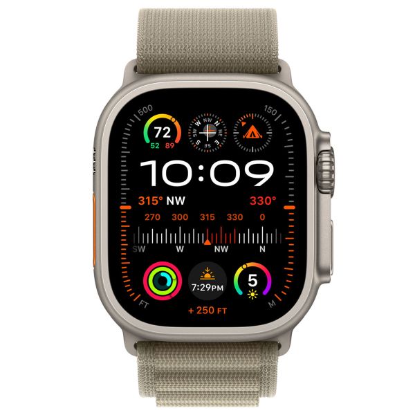 Apple Alpine Loop Band Apple Watch Series 1-9 / SE / Ultra (2) - 42/44/45/49 mm - Taille L - Olive