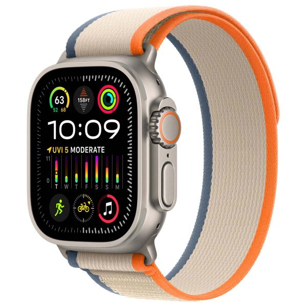 Apple Bracelet Trail Loop Apple Watch Series 1-9 / SE / Ultra (2) - 42/44/45/49 mm - Taille M/L - Orange / Beige