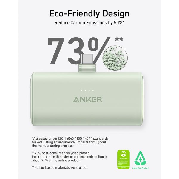 Anker Nano Powerbank avec connecteur USB-C intégré - 5.000 mAh - Noir