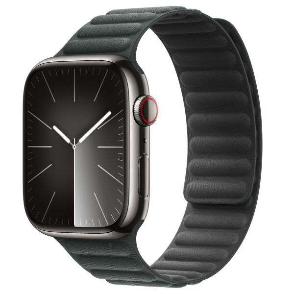 Apple Bracelet à maillons magnétique FineWoven Apple Watch Series 1-9 / SE / Ultra (2) - 42/44/45/49 mm - Taille S/M - Evergeen