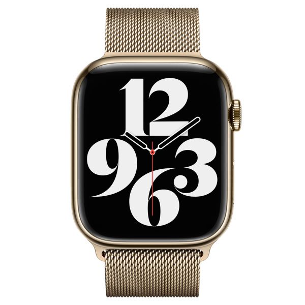 Apple Bracelet à boucle Milanais Apple Watch Series 1-9 / SE / Ultra (2) - 42/44/45/49 mm - Gold