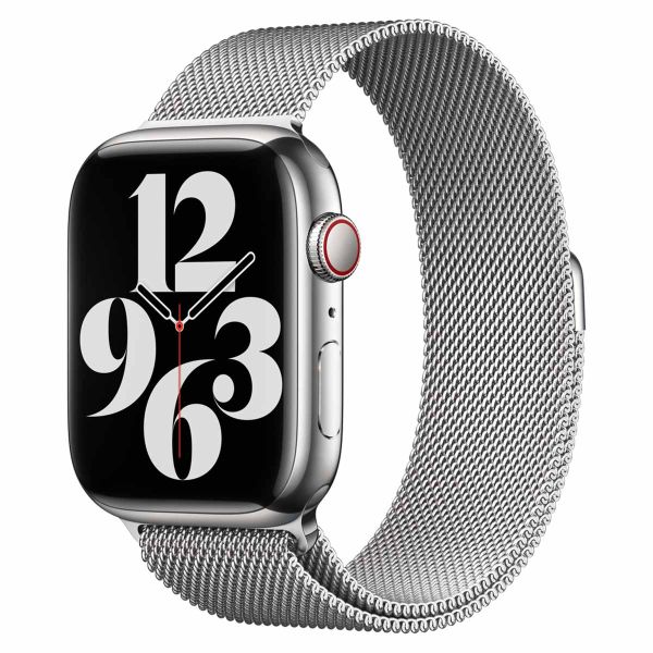 Apple Bracelet à boucle Milanais Apple Watch Series 1-9 / SE / Ultra (2) - 42/44/45/49 mm - Silver