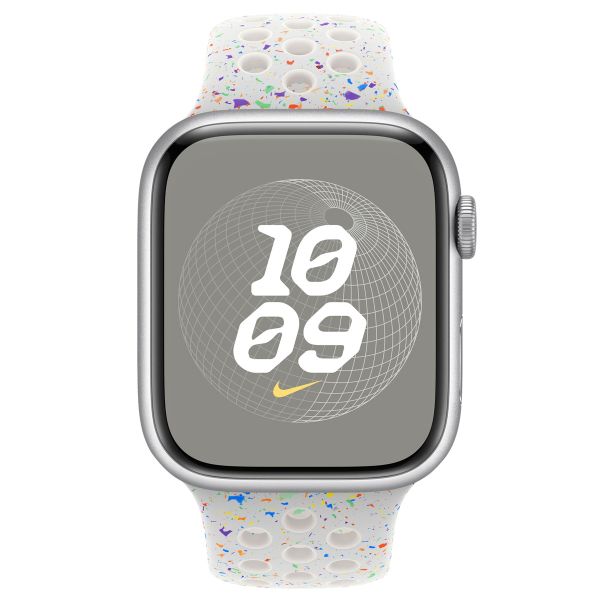 Apple Nike Sport Band Apple Watch Series 1-9 / SE / Ultra (2) - 42/44/45/49 mm - Taille M/L - Pure Platinum