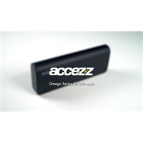 Accezz  Omega Series - Powerbank - 20.000 mAh - USB-A & USB-C - Power Delivery - 35 Watt - Noir