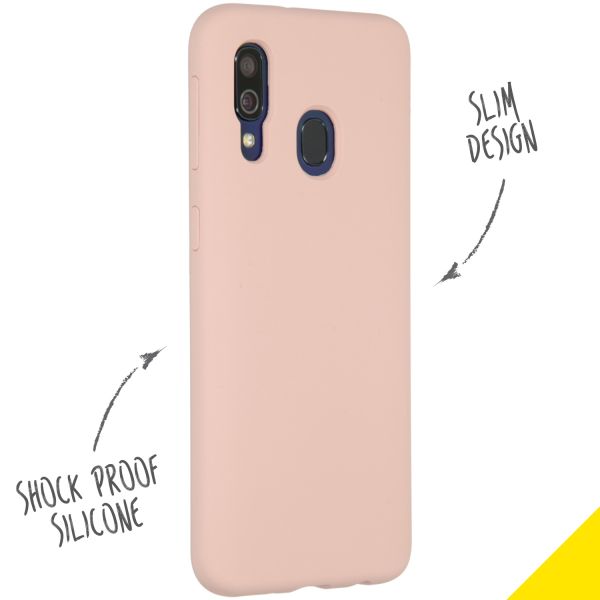 Accezz Coque Liquid Silicone Samsung Galaxy A40 - Rose