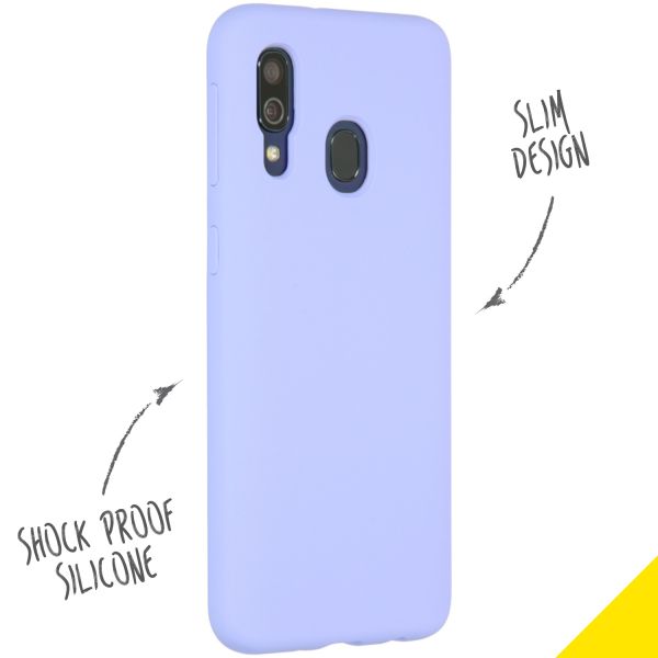 Accezz Coque Liquid Silicone Samsung Galaxy A40 - Violet