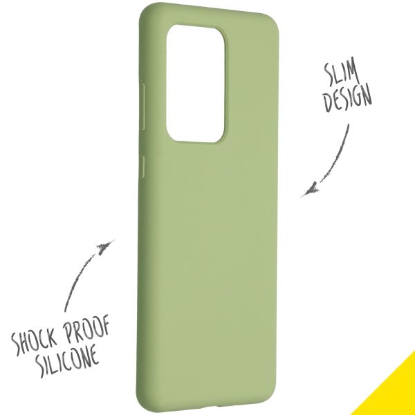 Accezz Coque Liquid Silicone Samsung Galaxy S20 Ultra - Vert