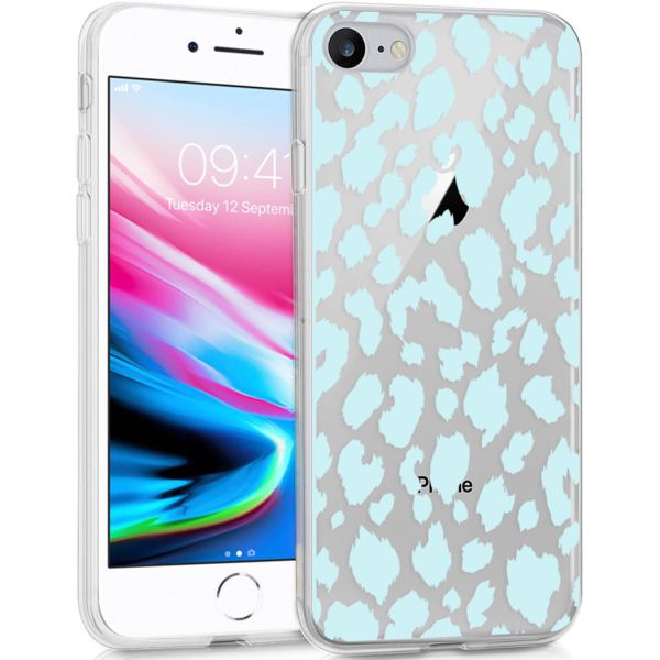 imoshion Coque Design iPhone SE (2022 / 2020) / 8 / 7 / 6s - Léopard - Bleu