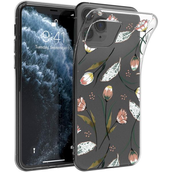 iMoshion Coque Design iPhone 11 Pro - Fleur - Rose / Vert