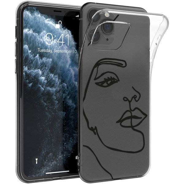 imoshion Coque Design iPhone 11 Pro - Visage abstrait - Noir