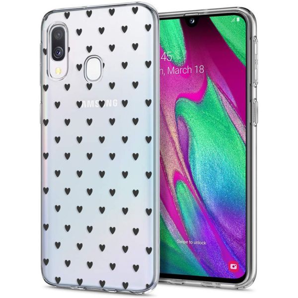 imoshion Coque Design Samsung Galaxy A20e - Cœurs - Noir