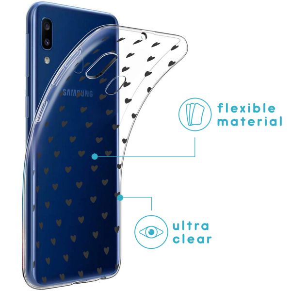 imoshion Coque Design Samsung Galaxy A20e - Cœurs - Noir