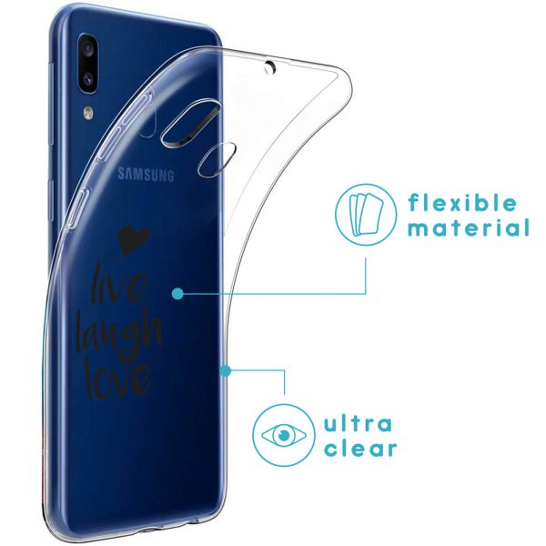 imoshion Coque Design Galaxy A20e - Live Laugh Love - Noir