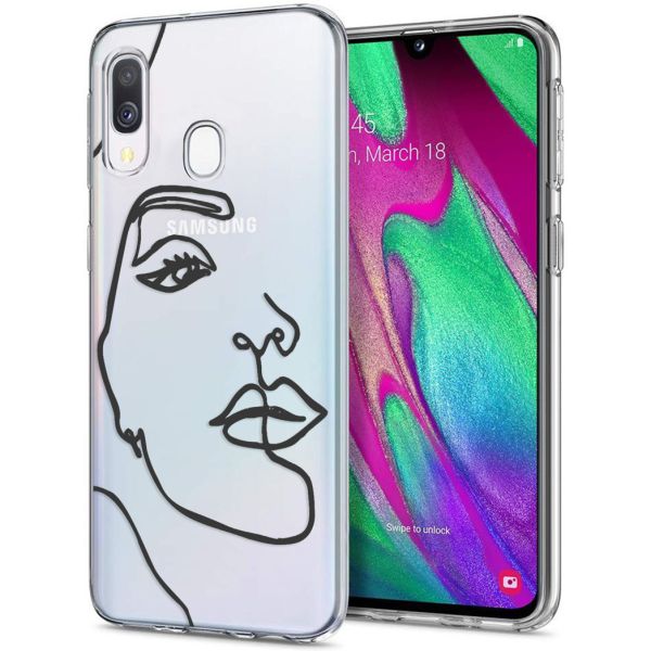 imoshion Coque Design Samsung Galaxy A20e - Visage abstrait - Noir