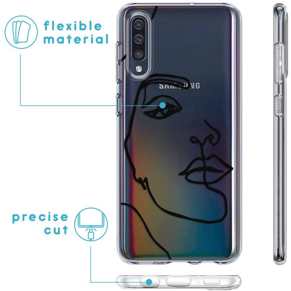 imoshion Coque Design Galaxy A50 / A30s - Visage abstrait - Noir