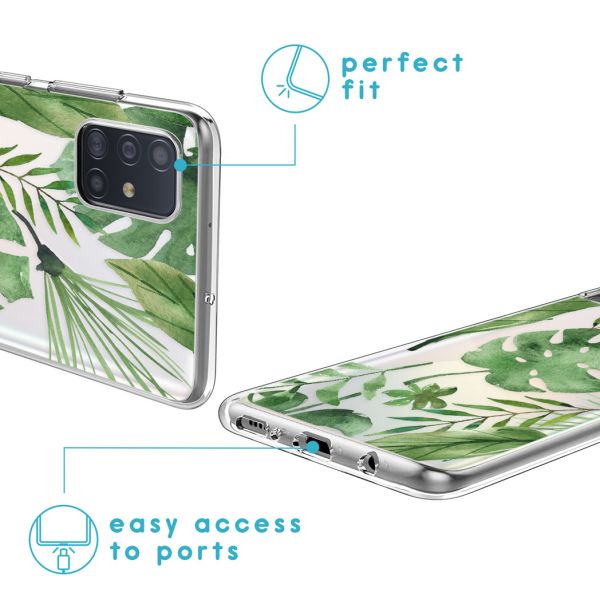 iMoshion Coque Design Samsung Galaxy A51 - Feuilles - Vert