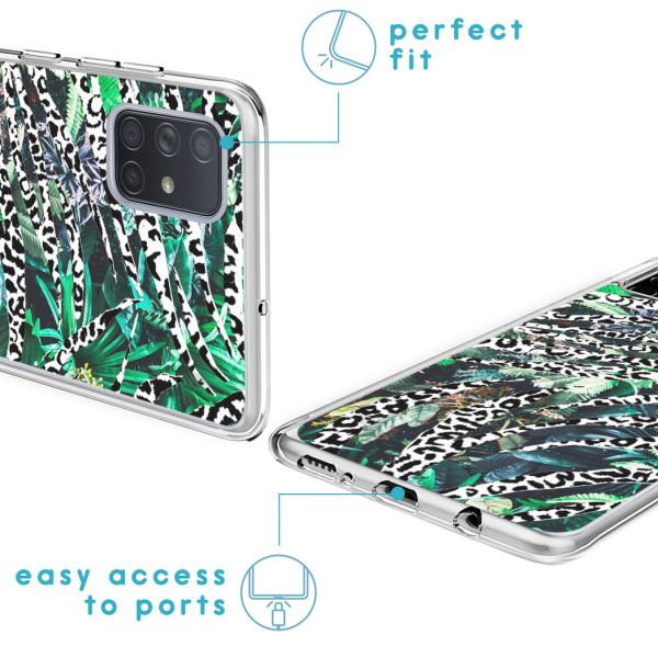 iMoshion Coque Design Galaxy A71 - Jungle - Blanc / Noir / Vert