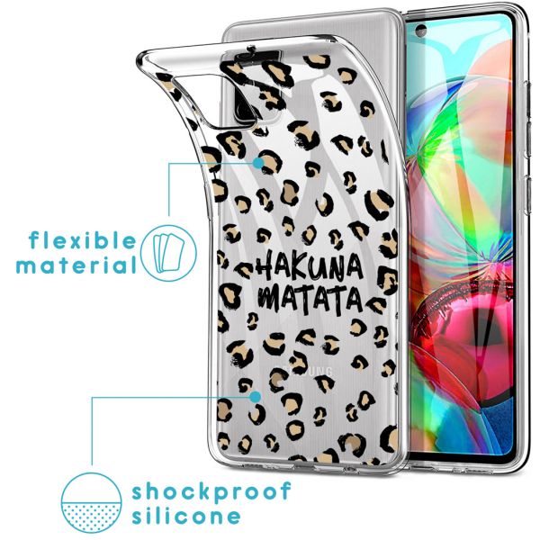 iMoshion Coque Design Samsung Galaxy A71 - Léopard - Brun / Noir