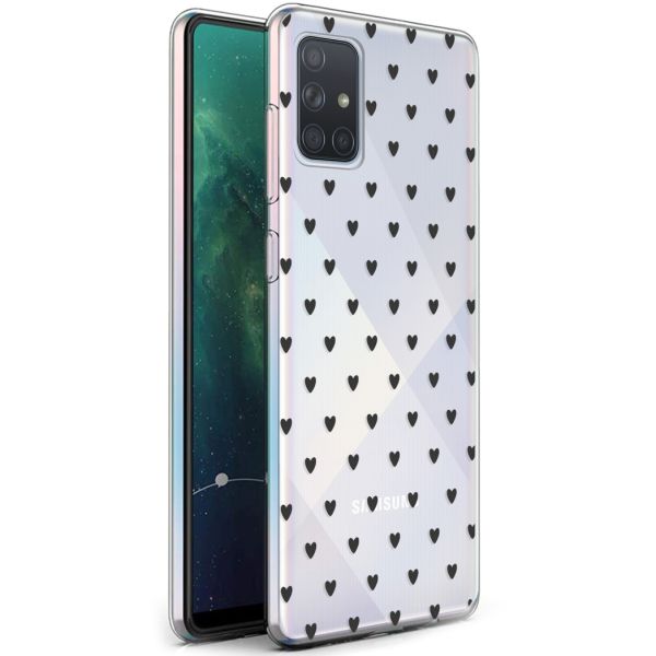 iMoshion Coque Design Samsung Galaxy A71 - Cœurs - Noir