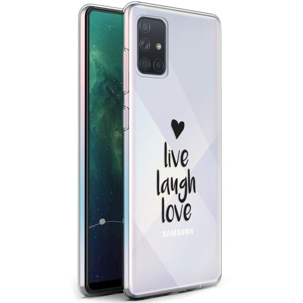 iMoshion Coque Design Samsung Galaxy A71 - Live Laugh Love - Noir