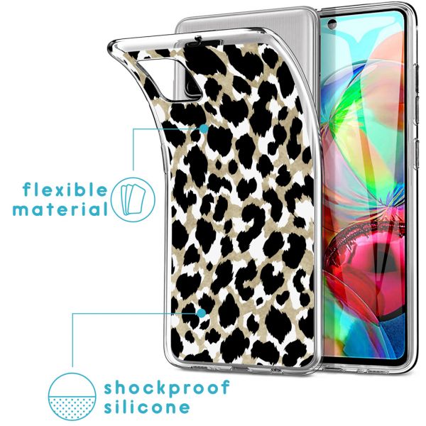 iMoshion Coque Design Samsung Galaxy A71 - Léopard / Noir