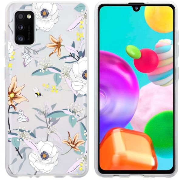 iMoshion Coque Design Samsung Galaxy A41 - Fleur - Blanc