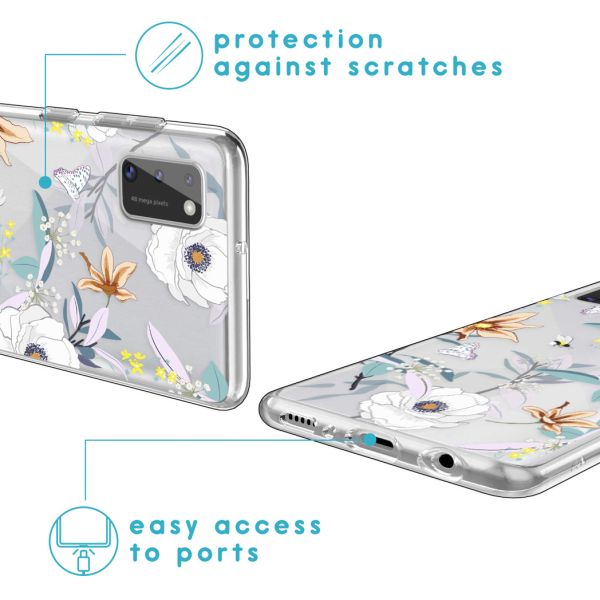 iMoshion Coque Design Samsung Galaxy A41 - Fleur - Blanc