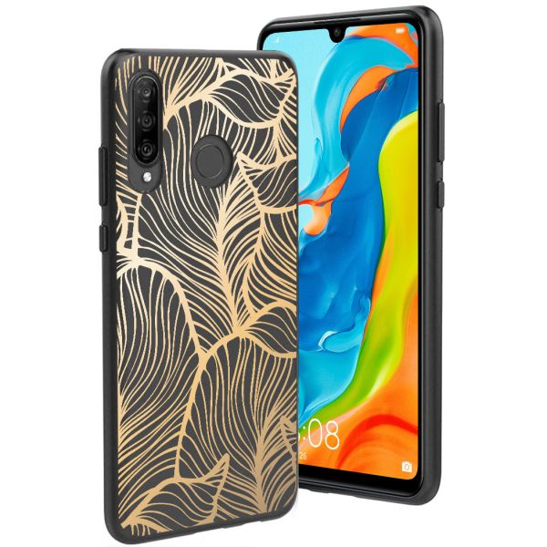 imoshion Coque Design Huawei P30 Lite - Feuilles / Noir