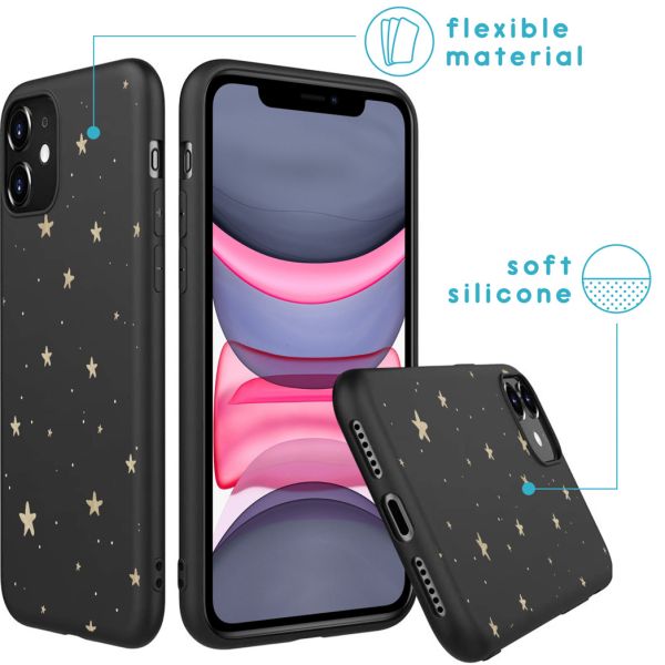 imoshion Coque Design iPhone 11 - Etoiles / Noir