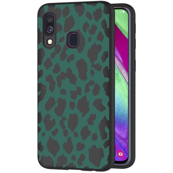 iMoshion Coque Design Samsung Galaxy A40 - Léopard - Vert / Noir