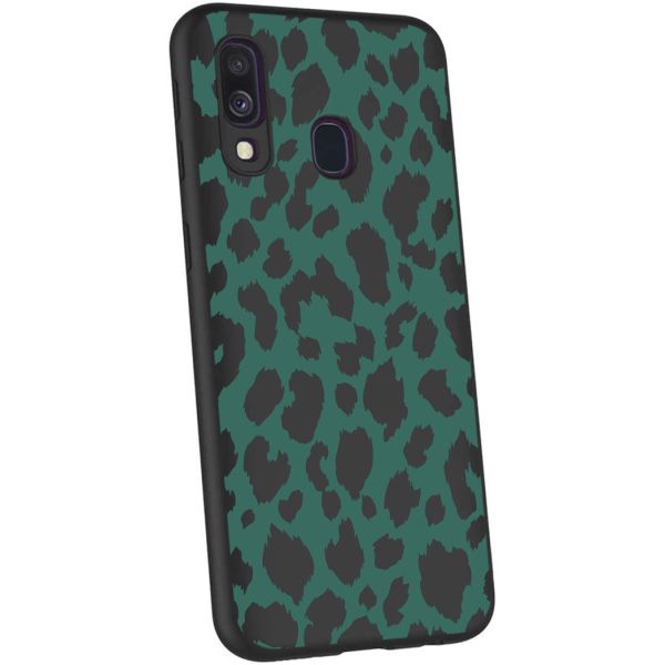 iMoshion Coque Design Samsung Galaxy A40 - Léopard - Vert / Noir