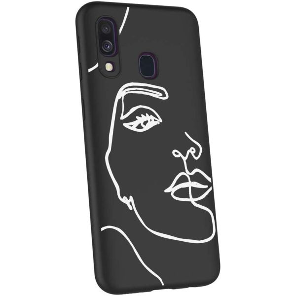 imoshion Coque Design Samsung Galaxy A40 - Visage abstrait - Blanc