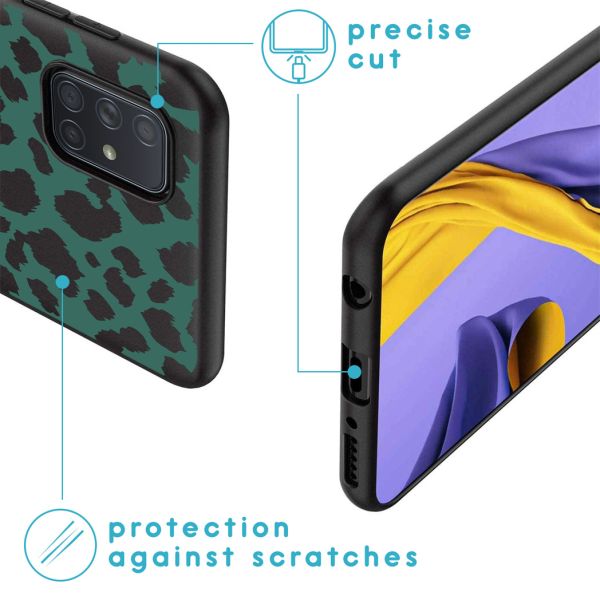 iMoshion Coque Design Samsung Galaxy A71 - Léopard - Vert / Noir