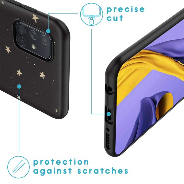 iMoshion Coque Design Samsung Galaxy A71 - Etoiles / Noir