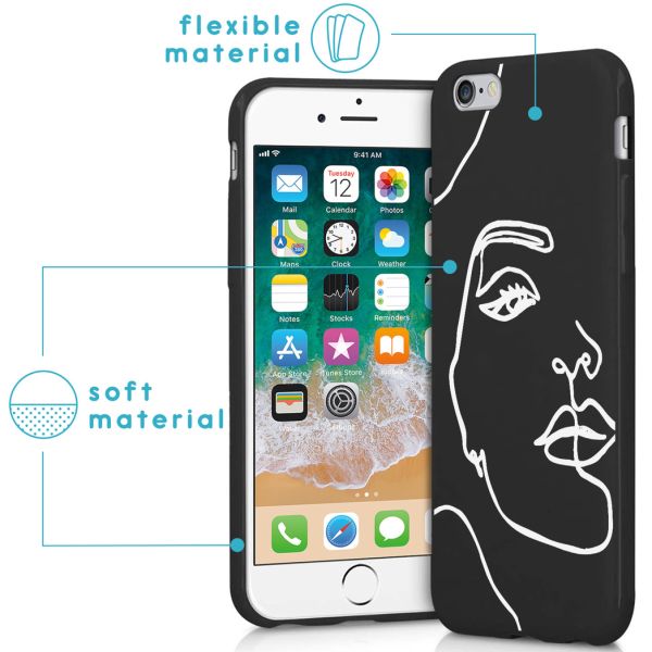 imoshion Coque Design iPhone 6 / 6s - Visage abstrait - Blanc / Noir