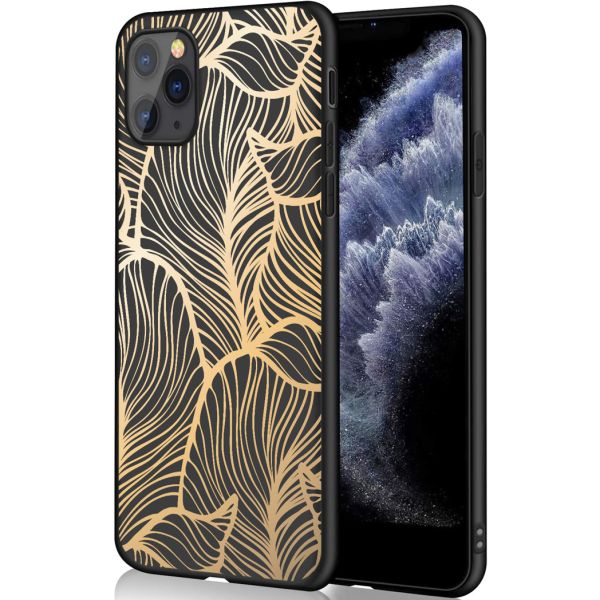 iMoshion Coque Design iPhone 11 Pro - Feuilles / Noir