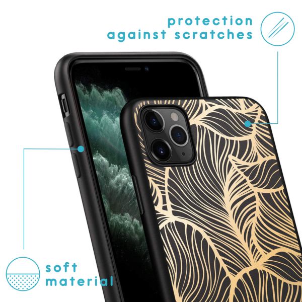 iMoshion Coque Design iPhone 11 Pro - Feuilles / Noir