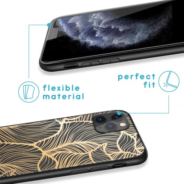 iMoshion Coque Design iPhone 11 Pro - Feuilles / Noir