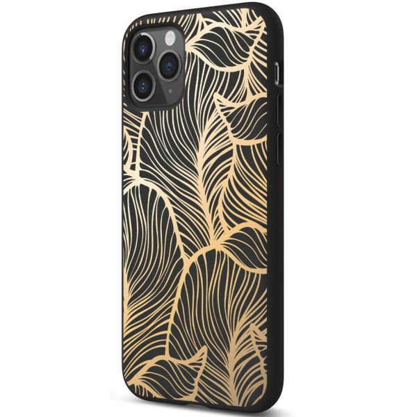 iMoshion Coque Design iPhone 11 Pro - Feuilles / Noir