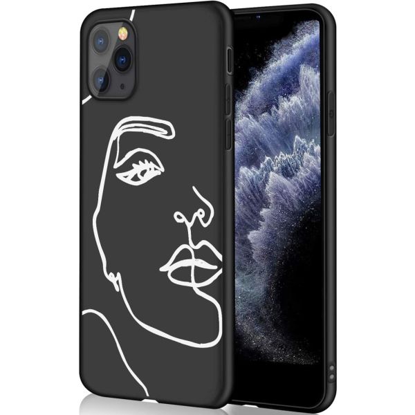 imoshion Coque Design iPhone 11 Pro - Visage abstrait - Blanc / Noir