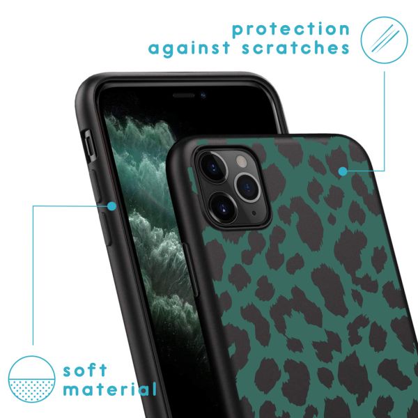 iMoshion Coque Design iPhone 11 Pro - Léopard - Vert / Noir